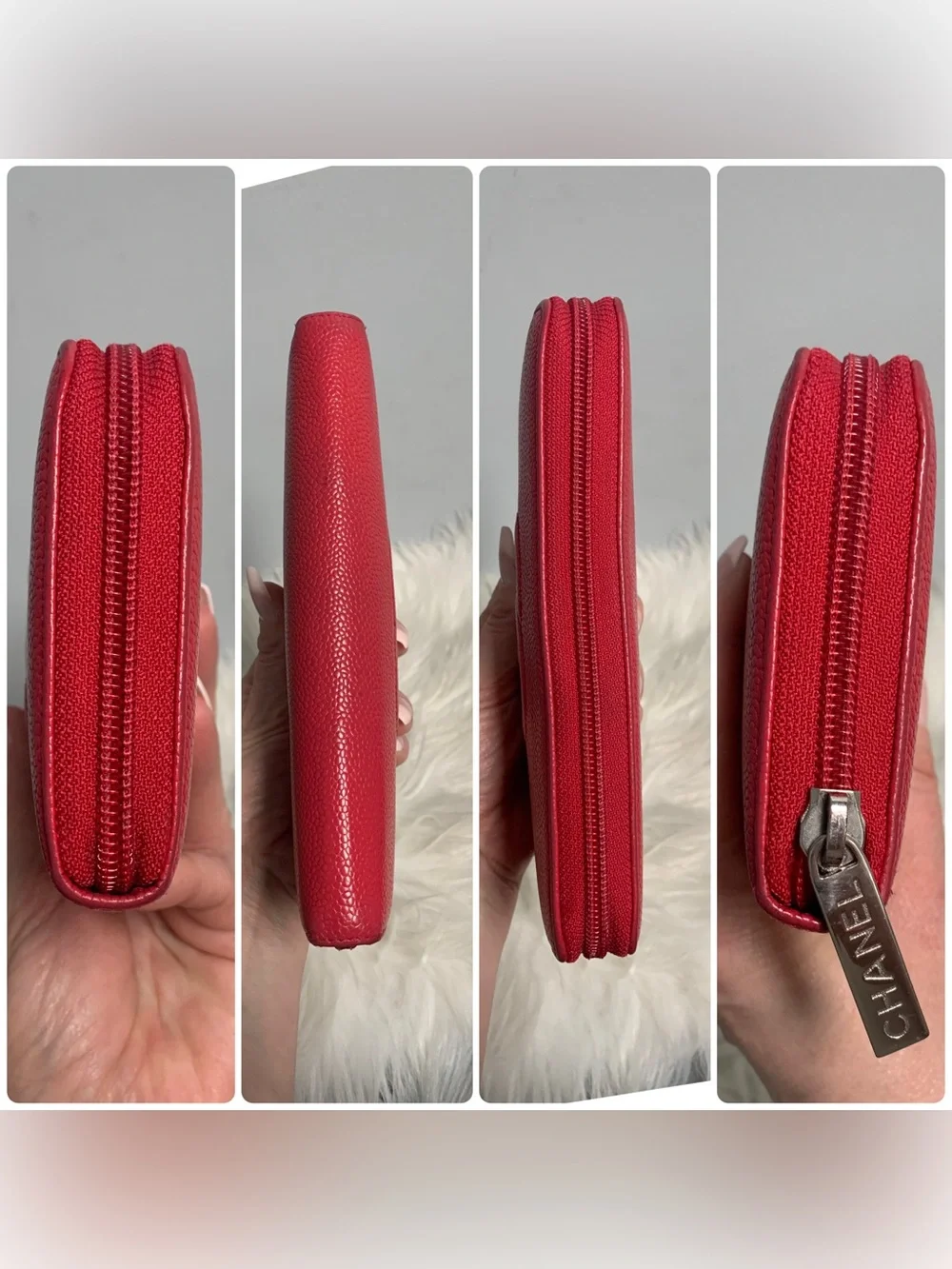 Authentic Chanel hot pink zippy wallet